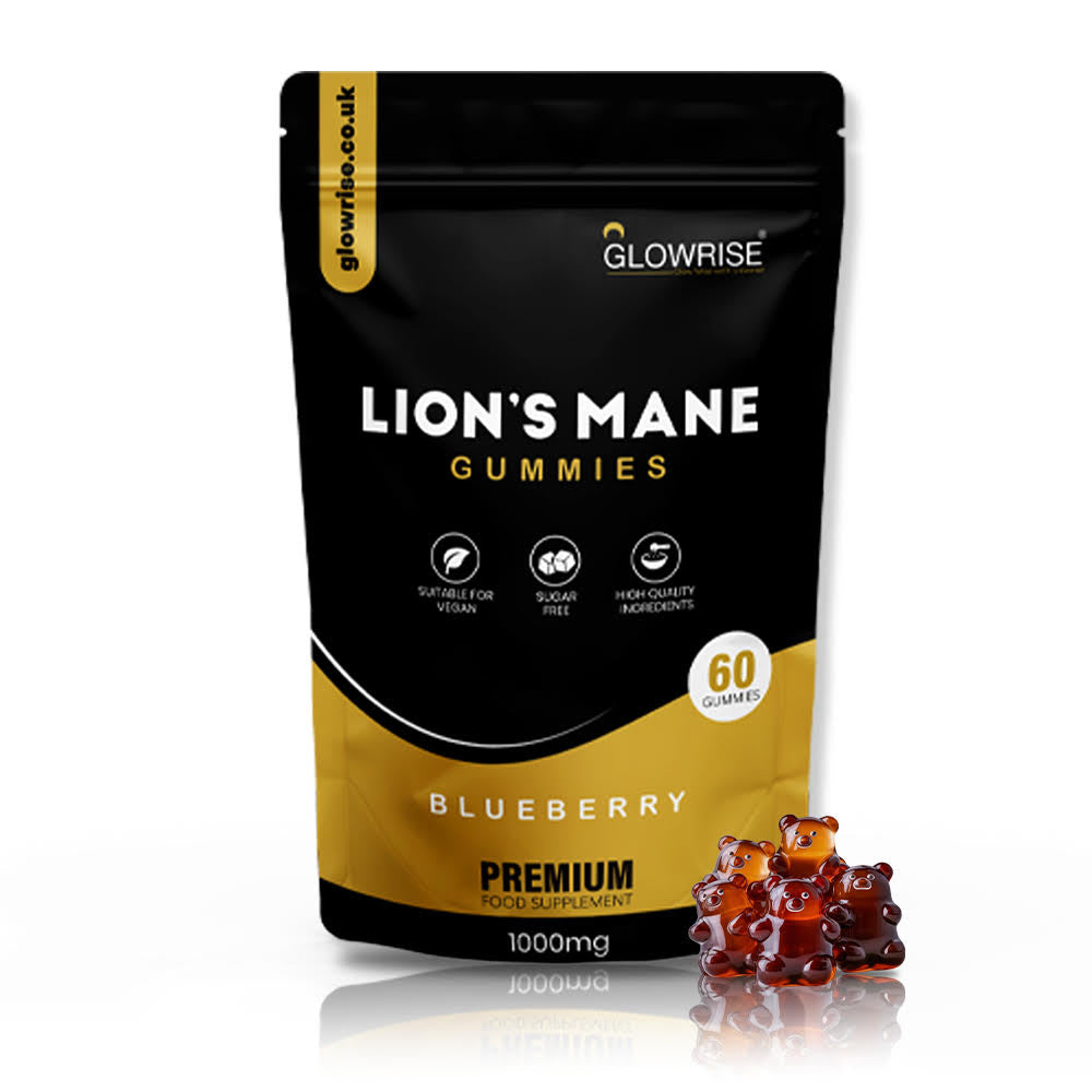 Lion's Mane Gummies 1000mg – Blueberry Flavor, Sugar-Free, Vegan & Halal